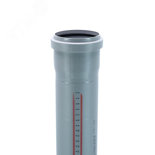 Труба канализационная 75x750 мм НТЕМ однораструбная, серая - фото 2