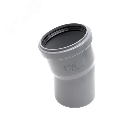 Отвод 75 15 град, для внутренней канализации, серый - фото 1