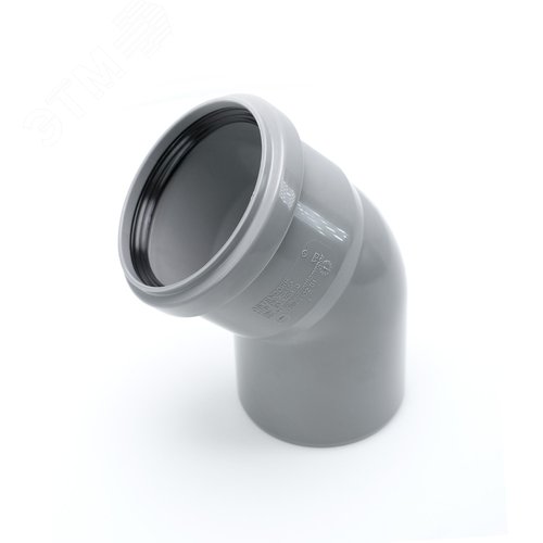 Отвод 75 45 град, для внутренней канализации, серый - фото 1