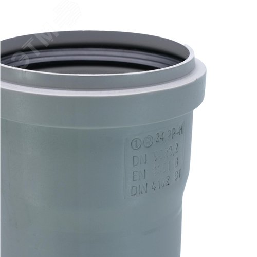 Труба канализационная 90x1000 мм НТЕМ однораструбная, серая - фото 4