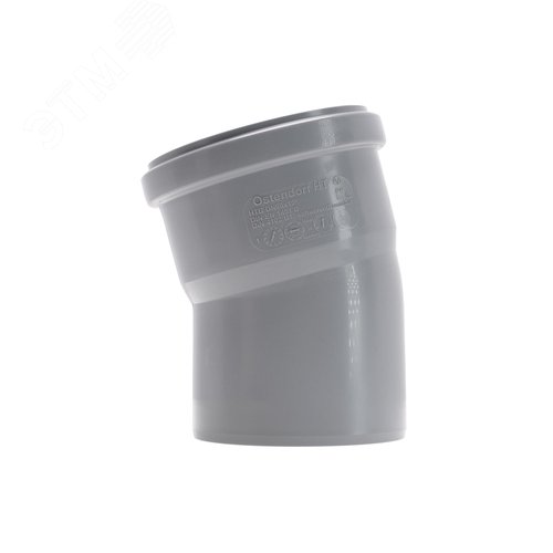 Отвод 90 15 град, для внутренней канализации, серый - фото 2