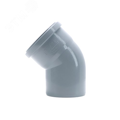Отвод 90 45 град, для внутренней канализации, серый - фото 2