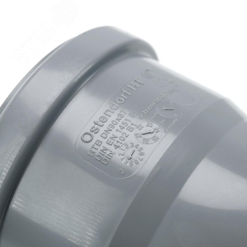 Отвод 90 87 град, для внутренней канализации, серый - фото 4