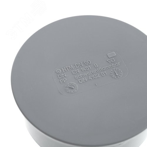 Заглушка 90 мм для внутренней канализации, серая - фото 3