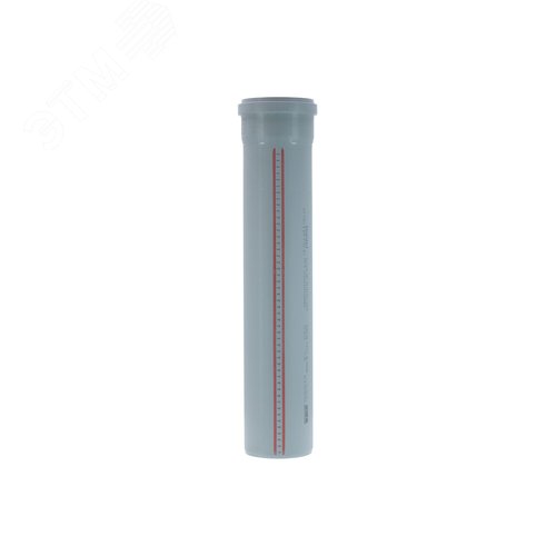 Труба канализационная 110x500 мм НТЕМ однораструбная, серая - фото 2