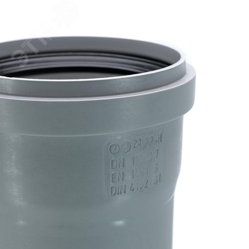 Труба канализационная 110x1000 мм НТЕМ однораструбная, серая - фото 4