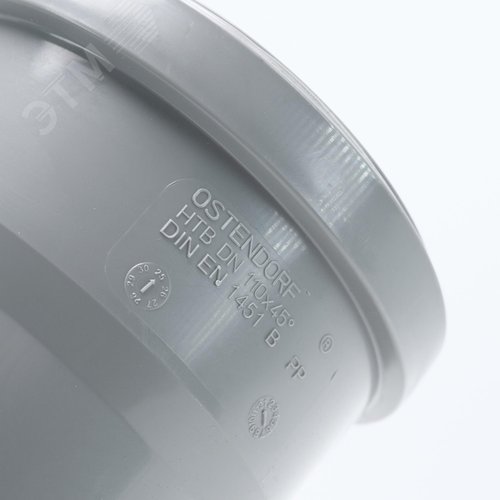 Отвод 110 45 град, для внутренней канализации, серый - фото 4