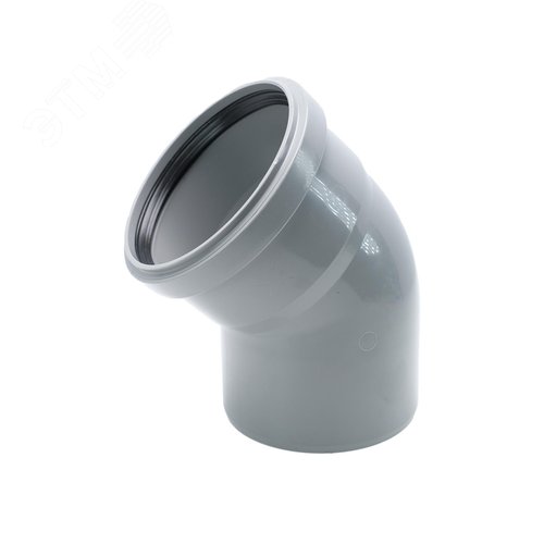 Отвод 110 45 град, для внутренней канализации, серый - фото 1
