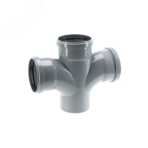 Крестовина 110 87 град, с радиальным подключением, канализационная - фото 1