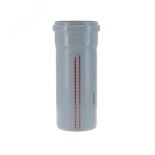 Труба канализационная 125x250 мм НТЕМ однораструбная, серая - фото 2