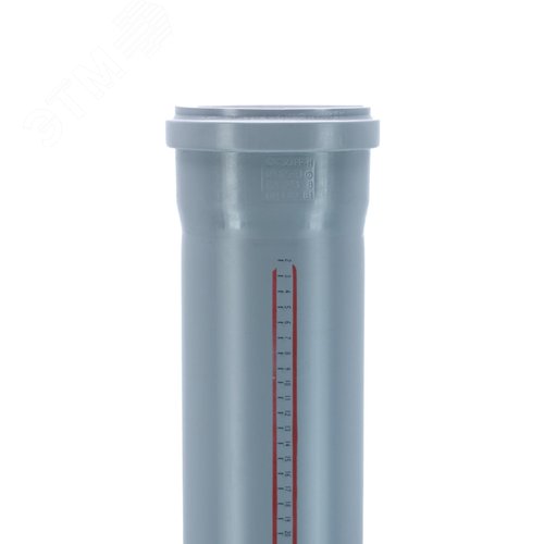 Труба канализационная 125x1000 мм НТЕМ однораструбная, серая - фото 2