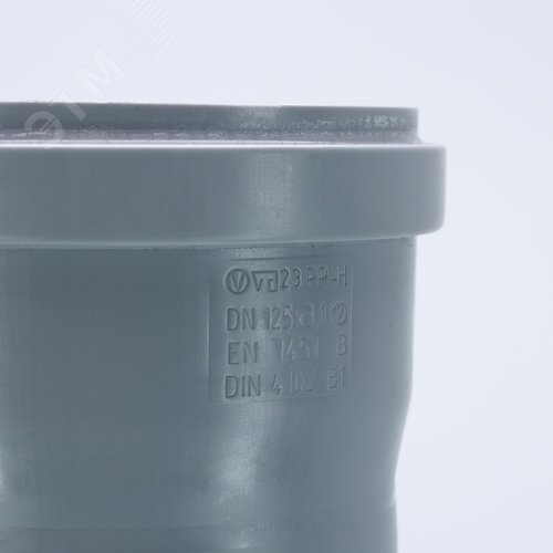 Труба канализационная 125x2000 мм НТЕМ однораструбная, серая - фото 4