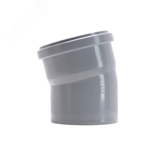 Отвод 125 15 град, для внутренней канализации, серый - фото 2