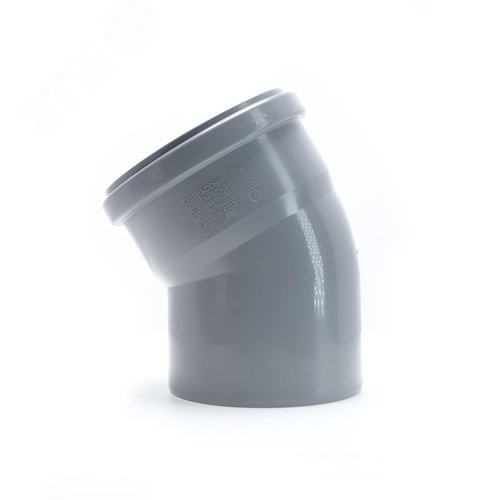 Отвод 125 30 град, для внутренней канализации, серый - фото 2