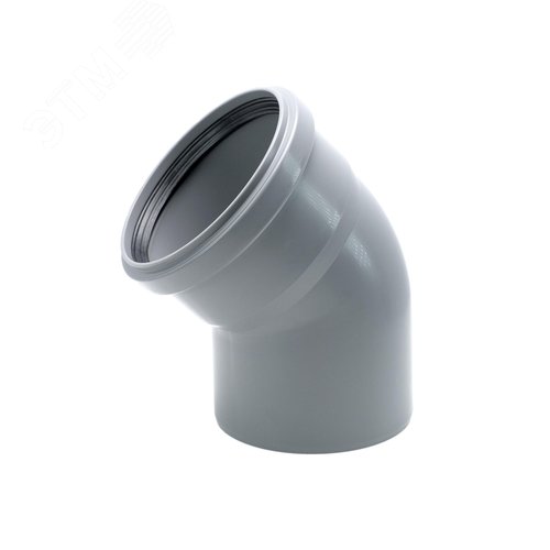 Отвод 125 45 град, для внутренней канализации, серый - фото 1