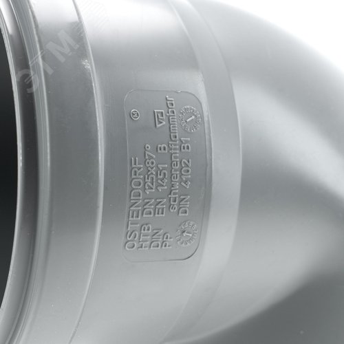 Отвод 125 87 град, для внутренней канализации, серый - фото 4