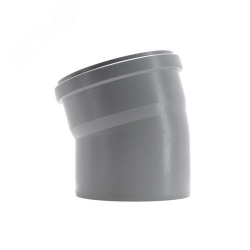 Отвод 160 15 град, для внутренней канализации, серый - фото 2