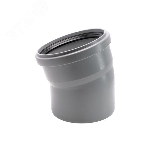 Отвод 160 15 град, для внутренней канализации, серый - фото 1