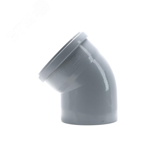 Отвод 160 45 град, для внутренней канализации, серый - фото 2