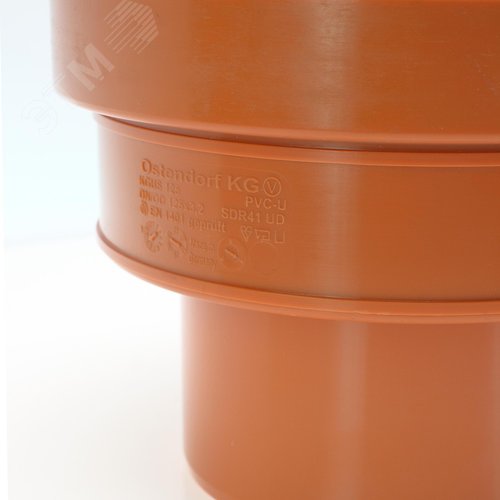 Переход 125 мм ПВХ на гладкий конец бетонной трубы, для наружной канализации - фото 4