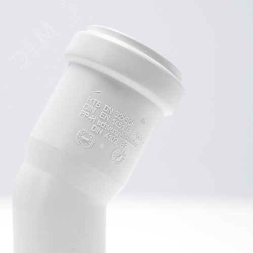 Отвод 32 30 град, для внутренней канализации, белый - фото 4