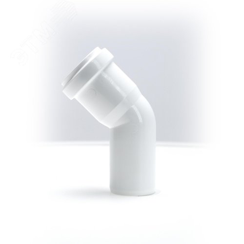 Отвод 32 45 град, для внутренней канализации, белый - фото 2