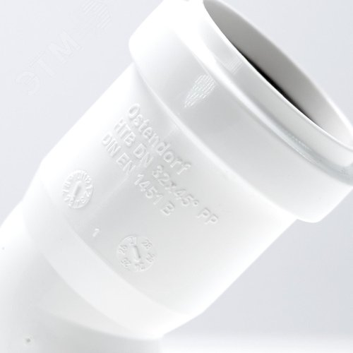 Отвод 32 45 град, для внутренней канализации, белый - фото 4