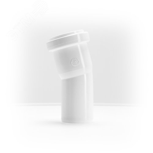 Отвод 40 15 град, для внутренней канализации, белый - фото 2