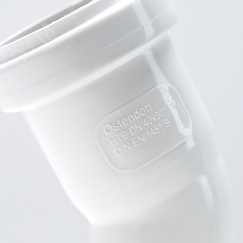 Отвод 40 30 град, для внутренней канализации, белый - фото 4