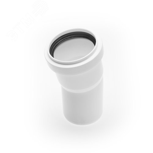 Отвод 50 15 град, для внутренней канализации, белый - фото 1