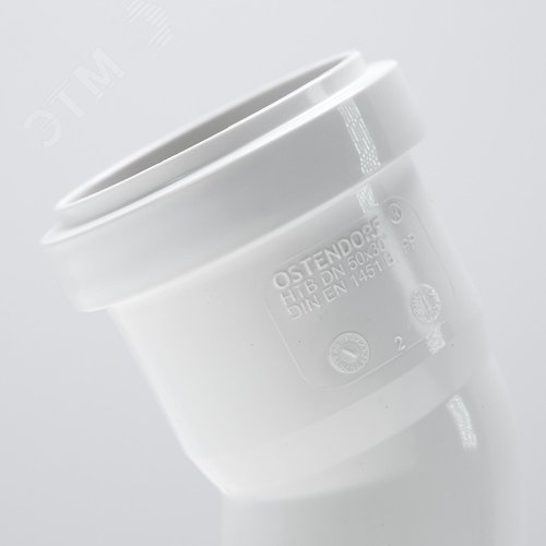 Отвод 50 30 град, для внутренней канализации, белый - фото 4