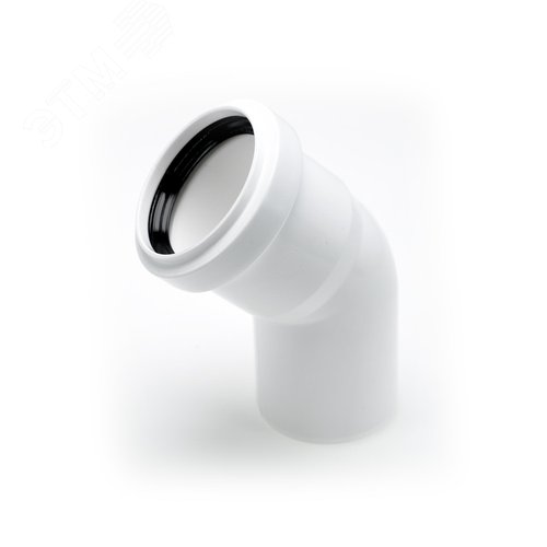 Отвод 50 45 град, для внутренней канализации, белый - фото 1