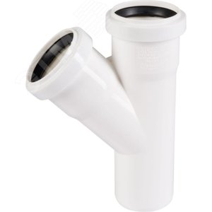 Тройник 32 45 град, канализационный, белый - фото 2