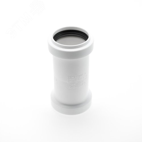 Муфта 40 мм двухраструбная, канализационная, белая - фото 1