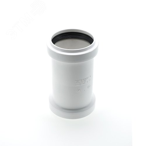 Муфта 50 мм двухраструбная, канализационная, белая - фото 1