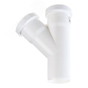 Изображение товара Тройник 50 87 град, канализационный, белый (шт)