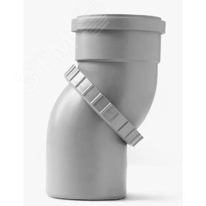 Отвод 50 поворотный, для внутренней канализации, серый - фото 2