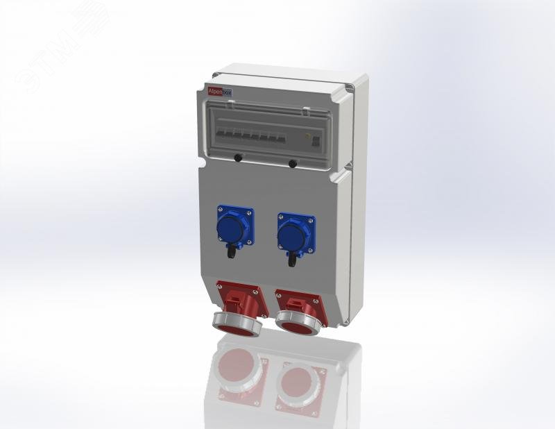 Изображение товара Устройство распределительное настенное пластик IP44, 63A, корпус 297х504х177, серый (шт)