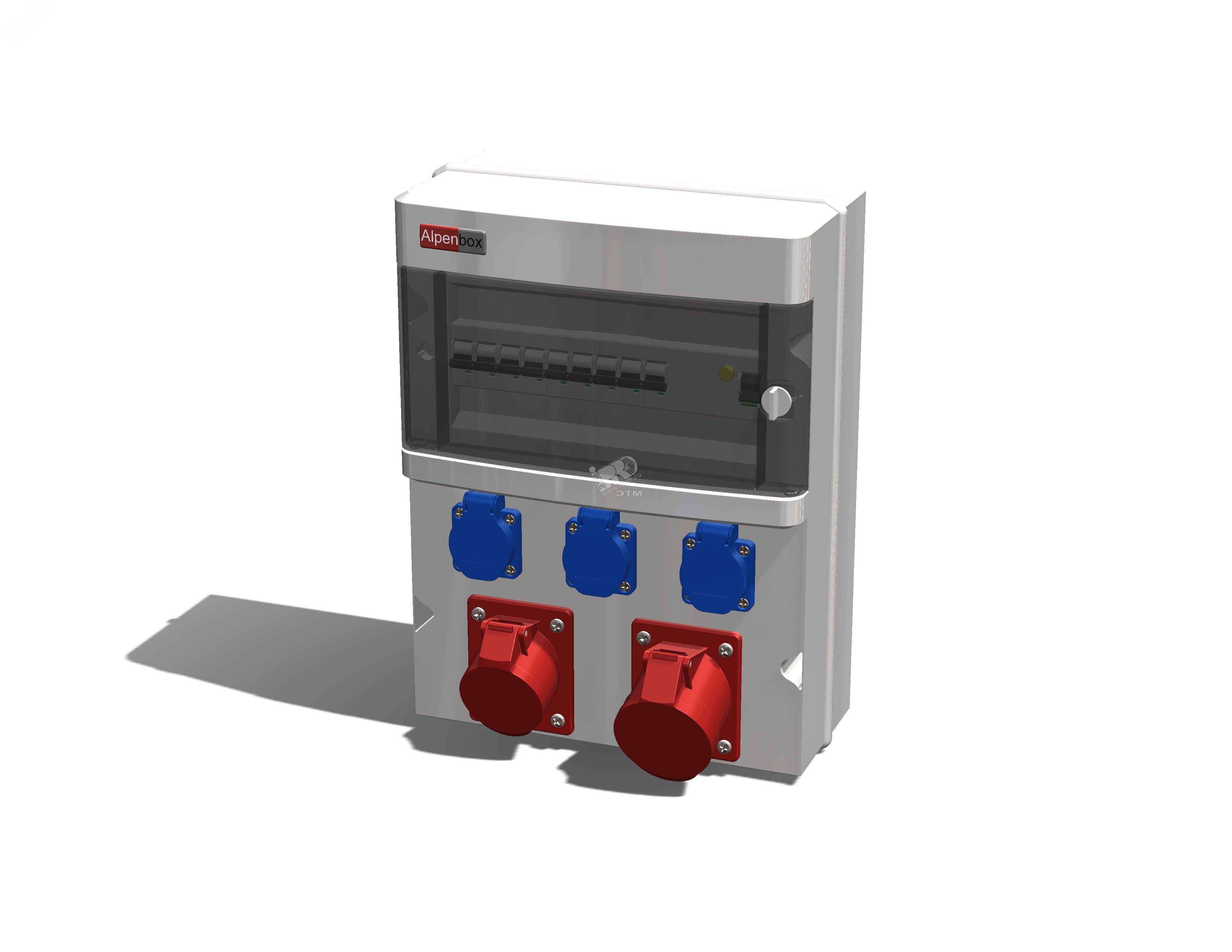 Изображение товара Устройство распределительное настенное IP44 63А 5 постов корпус пластик серый