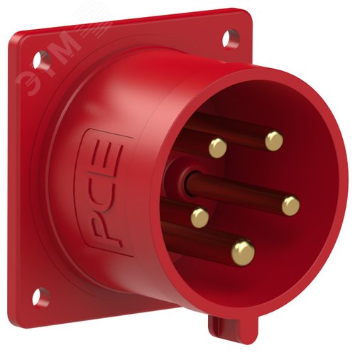 Изображение товара Вилка встраиваемая 32А/400V/3P+N+E/IP44, фланец 75x75 (шт)