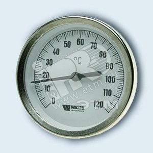 Термометр биметаллический F+R801 OR аксиальный 1/2НР 63 мм гильза 50 мм 0-120 С WATTS Industries