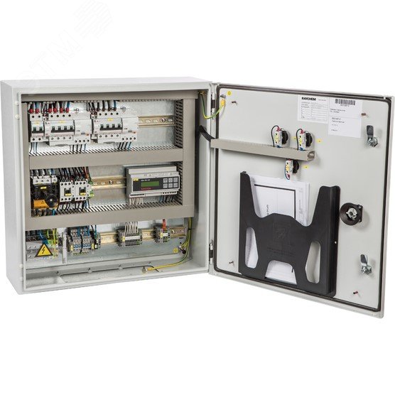 Шкаф управления для управления системой обогрева открытых площадок кабелем EM2-XR в металлическом корпусе, контроллер и датчики в комплекте VIA-DU-20, 3 x 32A +1 х 4А для обогрева дренажа SBS-03-VV-20 Raychem