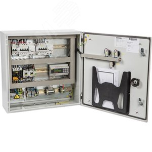 Шкаф управления для управления системой обогрева открытых площадок кабелем EM2-XR в металлическом корпусе, контроллер и датчики в комплекте VIA-DU-20, 3 x 32A +1 х 4А для обогрева дренажа