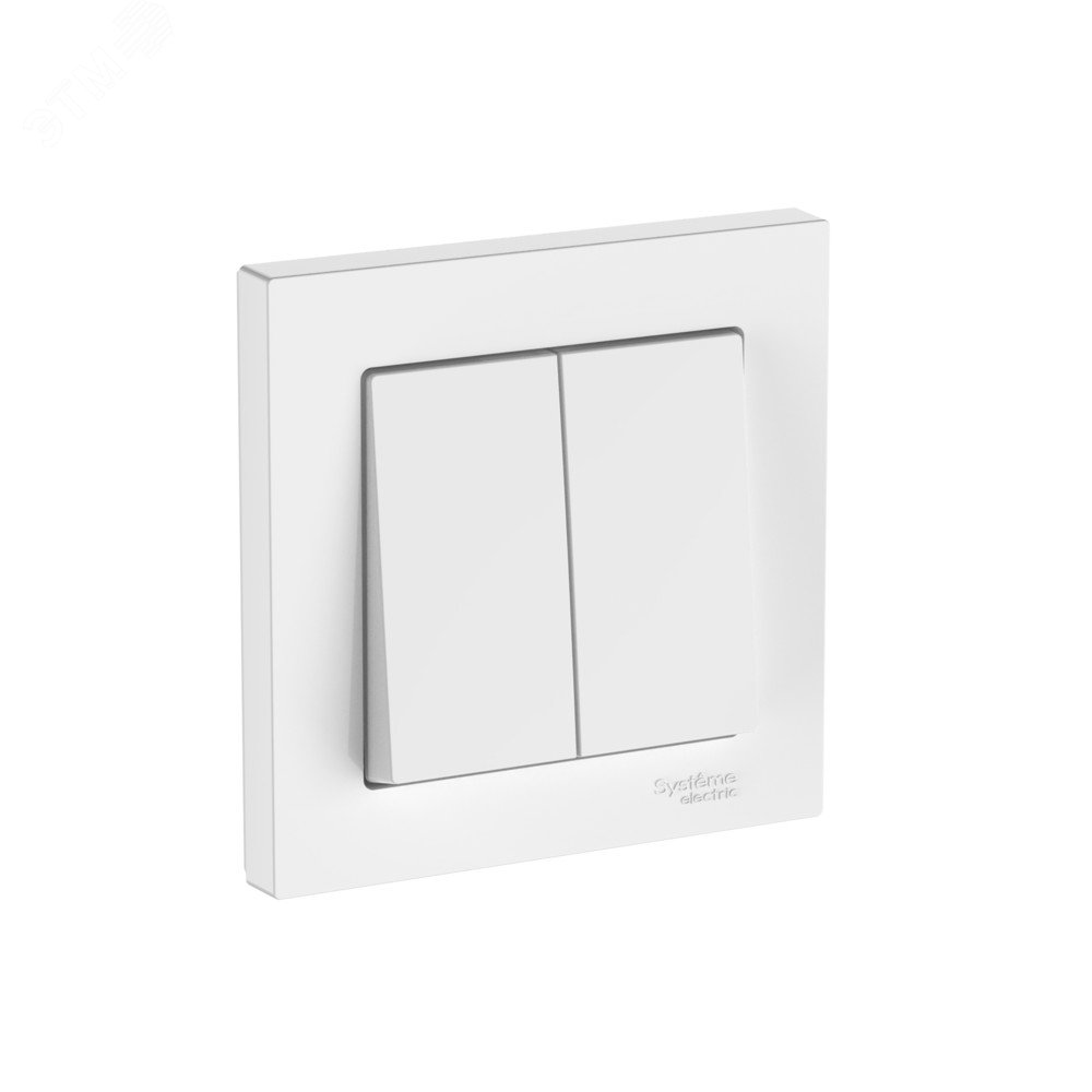 Изображение товара ATLASDESIGN 2-клавишный выключатель с быстрозажимными клеммами белый