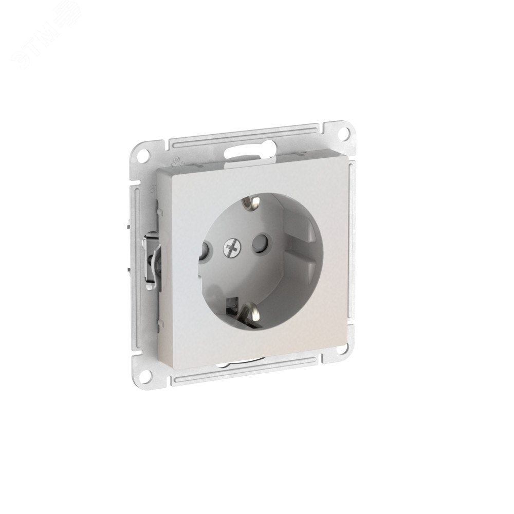 Изображение товара ATLASDESIGN Розетка с заземлением со шторками 16А белая серия AtlasDesign