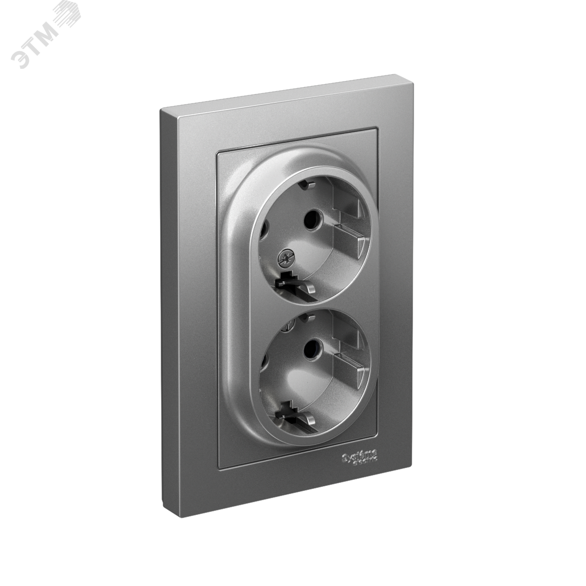 Изображение товара Розетка двойная со шторками и заземлением AtlasDesign 220 В 16 А Systeme Electric