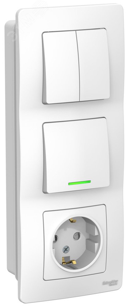 Изображение товара Блок скрытой установки Blanca Systeme Electric с розетками и выключателями 250В 16А белый