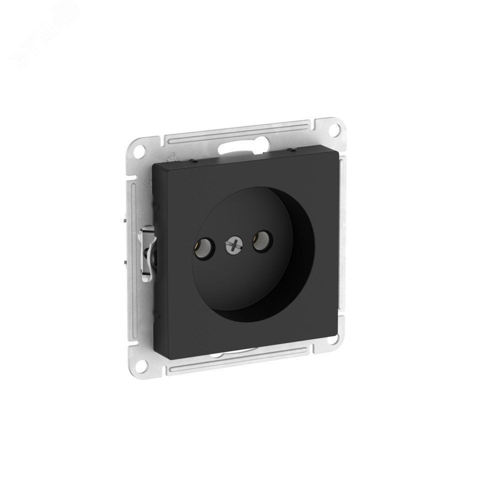 Изображение товара Розетка без заземления без шторок 16А карбон AtlasDesign быстро зажимы