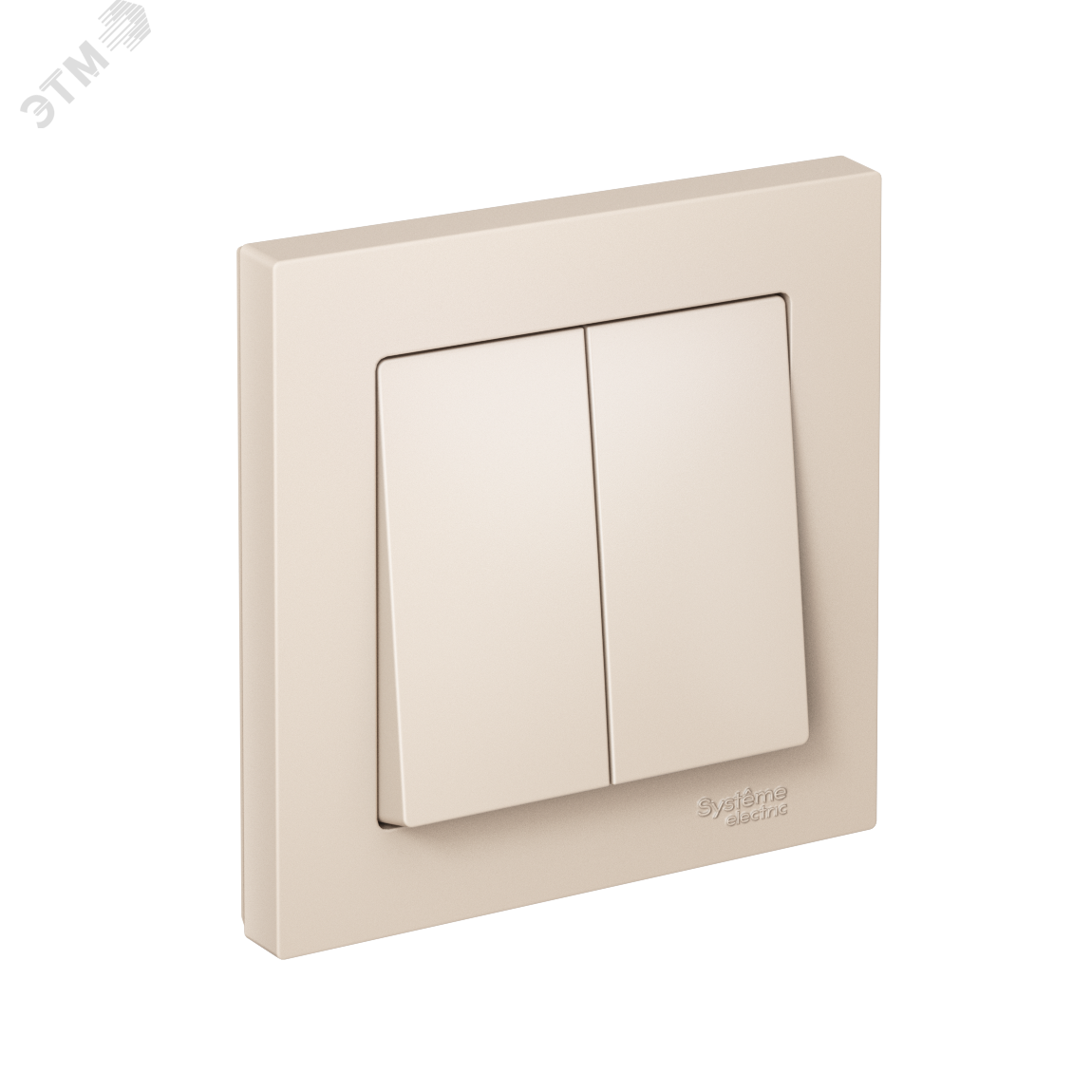 Изображение товара Выключатель двухклавишный ATLASDESIGN 10А бежевый для скрытого монтажа