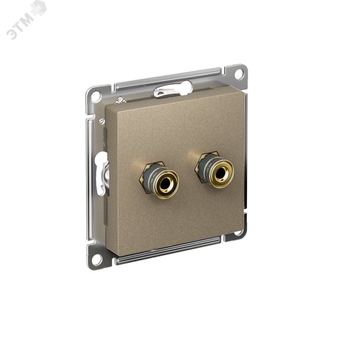 Изображение товара Аудиорозетка ATLASDESIGN двухместная шампань с RCA разъемами для внутреннего монтажа